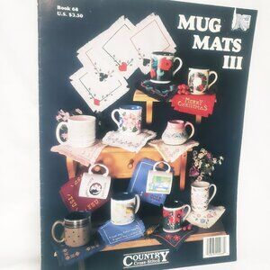 Mug Mats III Holiday Cross Stitch Leaflet 1991 Morning Glories Flowers Bridge